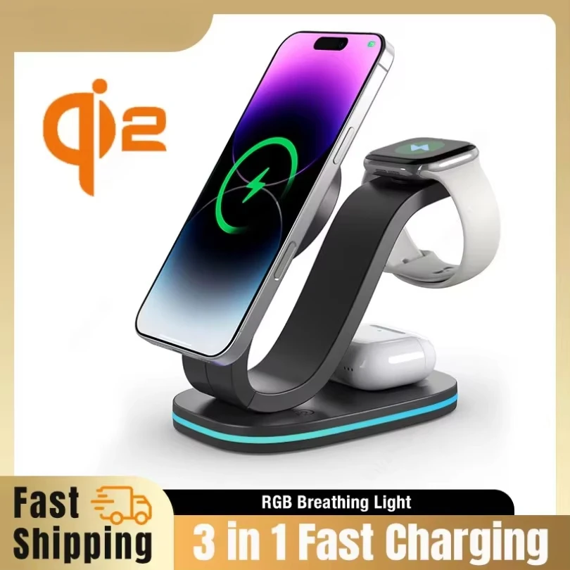 Smartwatch Watches For Iphone - qi2 3 in 1 Magnetic Wireless