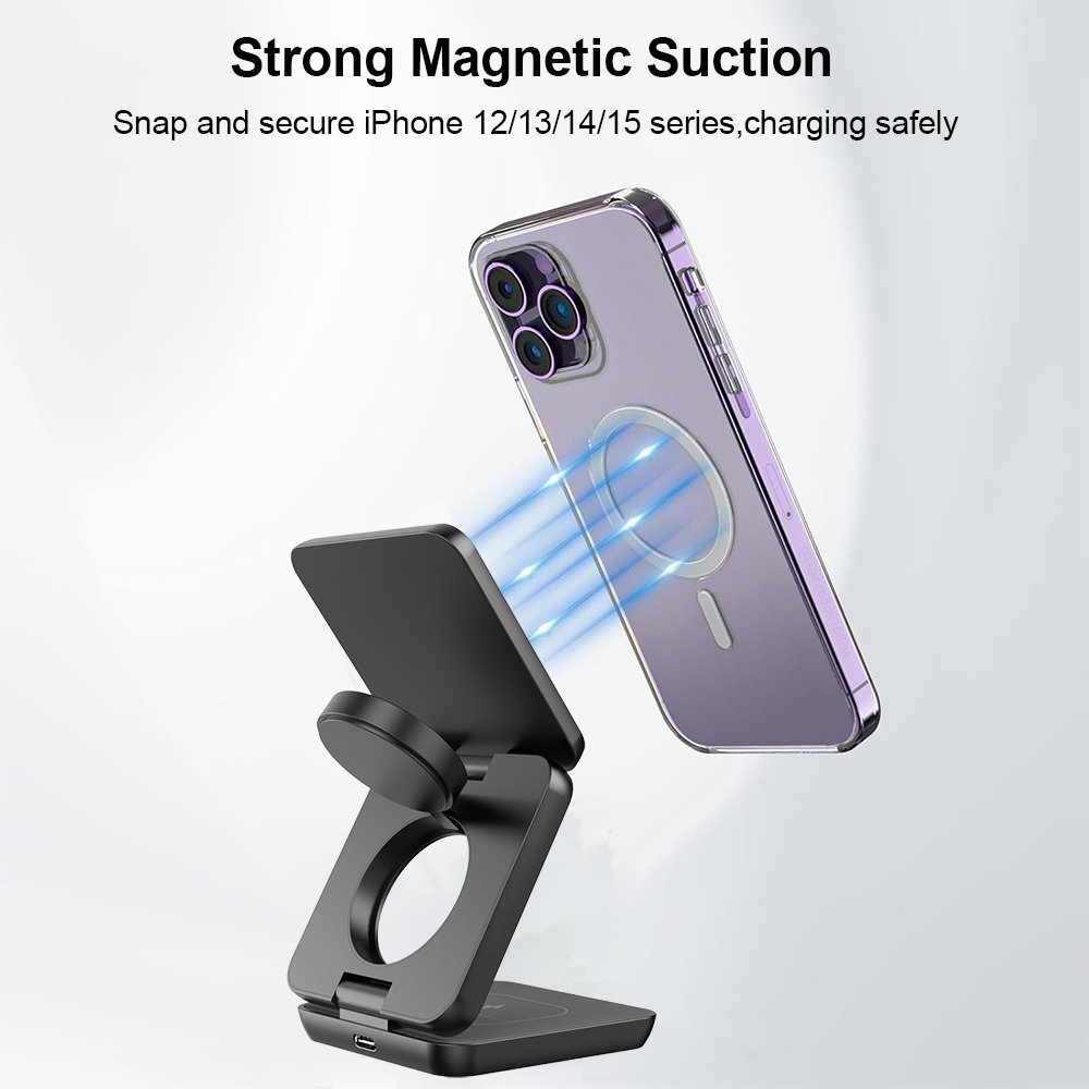 3 in 1 Foldable Magnetic Wirel - огляд і ціна Smartwatch Watches For Iphone