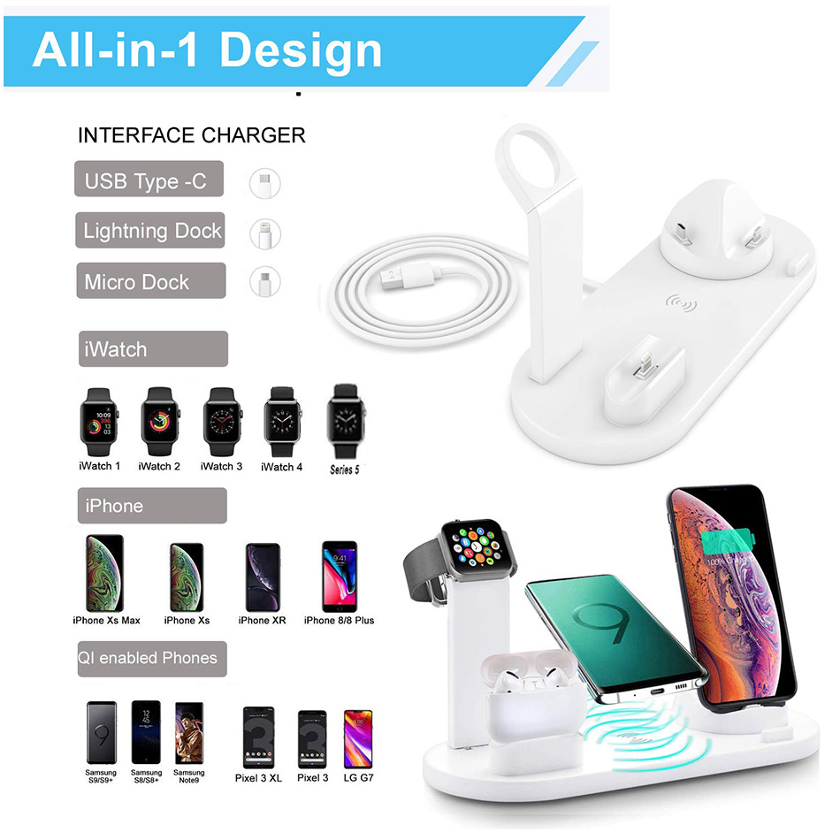 7 in 1 Wireless Charger Stand  - огляд і ціна Smartwatch Watches For Iphone