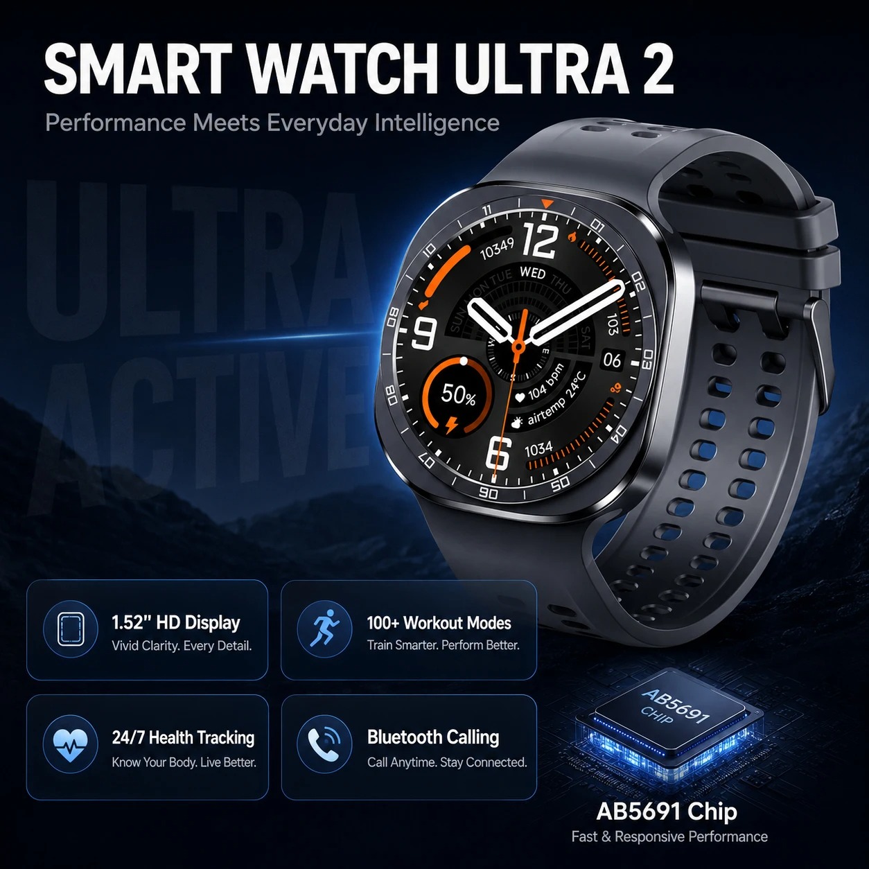2026 New Smart Watch Ultra 2 F - огляд і ціна Hybrid Smartwatch